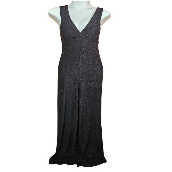 BCBGeneration Black Metallic Jumpsuit with Pockets Size Medium - Picture 1 of 4